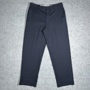 Vintage Tommy Hilfiger Pants Men's Size 36x29 Navy Blue Virgin Wool PinStripe